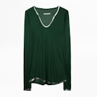 Foil Tunisien Collar T-shirt - Women’s cotton long-sleeved T-shirt.