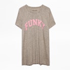 T-shirt Walk Funky Overdyed - T-shirt à message femme.