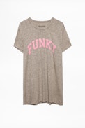 T-shirt Walk Funky Overdyed - T-shirt à message femme.