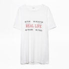 Tibo Real Life T-shirt - Men's white T-shirt, printed on the front.