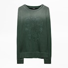 Steeve Spray Skull Sweatshirt - Men’s khaki sweatshirt, embroidery on the front.