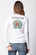 Tunisien Notre-Dame - T-shirt blanc femme col tunisien.