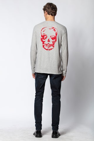 Monastir Skull Used T-shirt - Men’s Tunisian collar T-shirt.