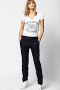 Top tunecino Blason Strass - Camiseta de algodón para mujer.