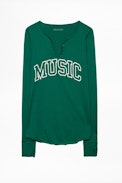 Music Tunisian Collar T-shirt - Women’s slogan T-shirt.