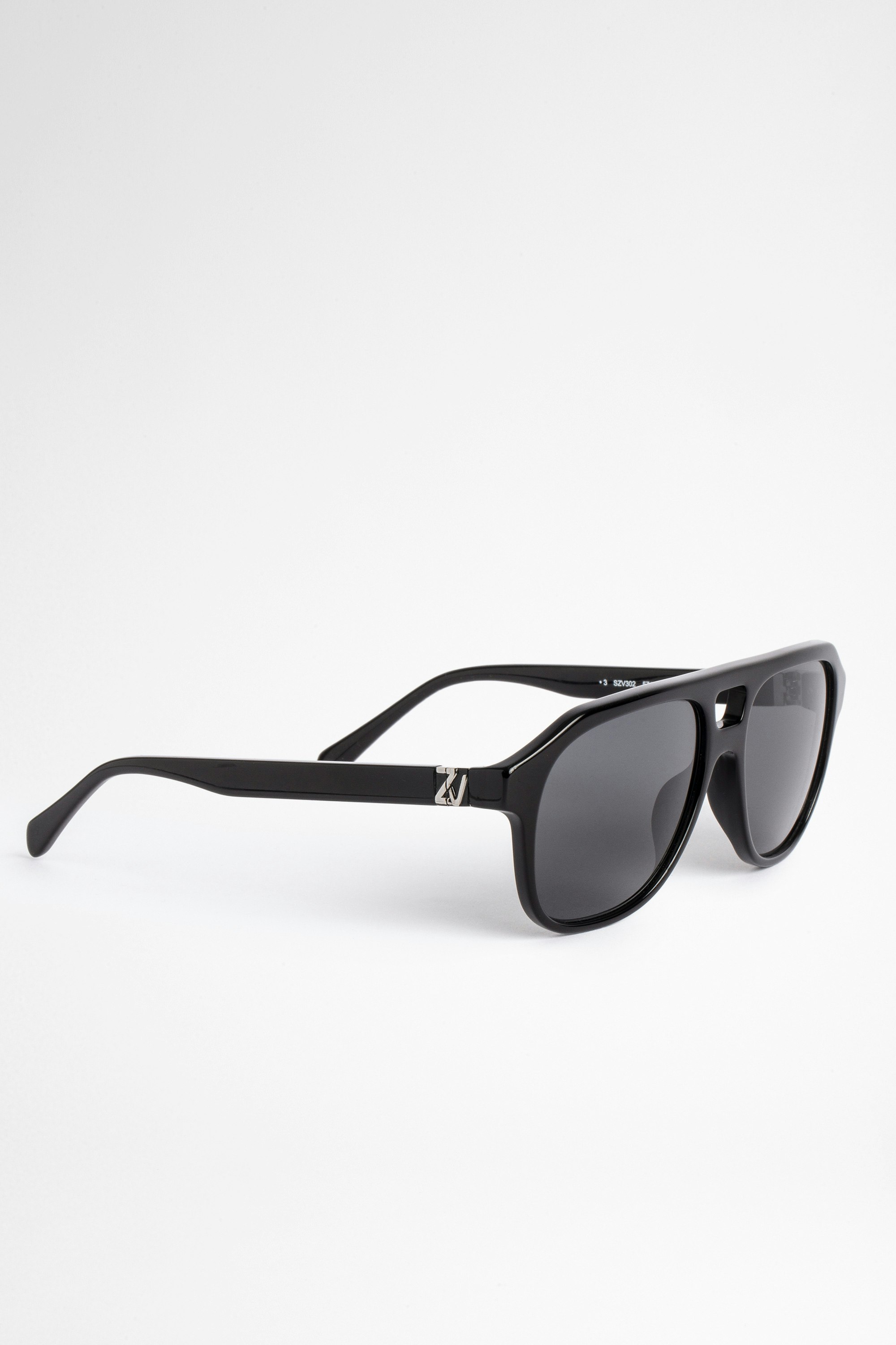 Sunglasses Shiny Zadig&Volatire unisex acetate sunglasses, black color.