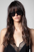 Sunglasses Shiny - Zadig&Volatire unisex acetate sunglasses, black color.