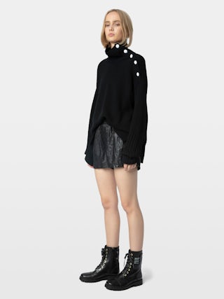 Botines Joe - Botas estilo ranger de cuero con estampado y parche.