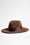 Sombrero Amanda - Sombrero camel de ante para mujer