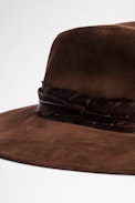 Sombrero Amanda - Sombrero camel de ante para mujer