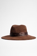 Sombrero Amanda - Sombrero camel de ante para mujer
