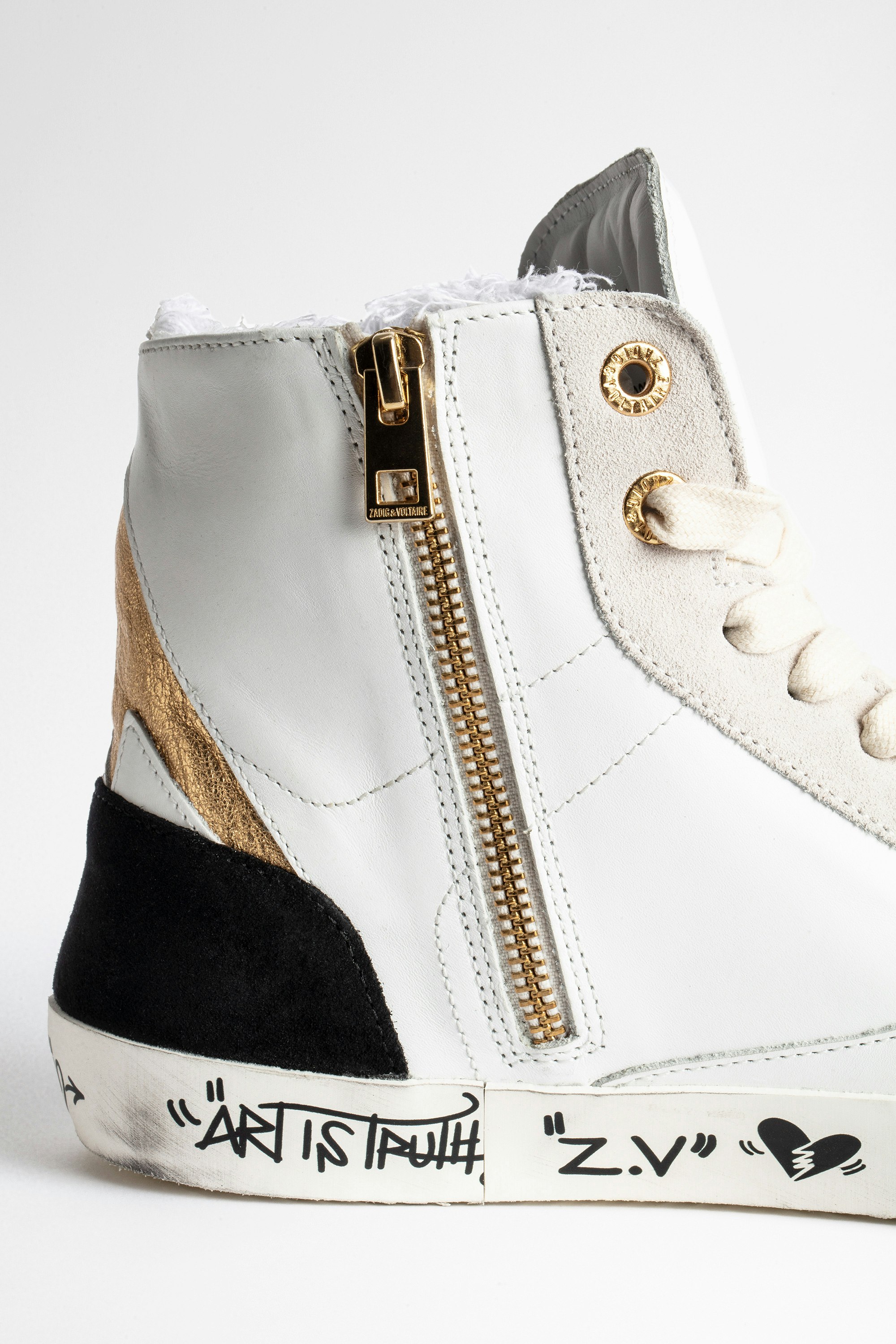 zadig and voltaire white high tops