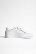 Kinder-Sneaker Jemmy Leder - Cremefarbene Kinderturnschuhe