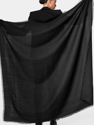 Glenn ZV Initiale Scarf 135 - Women’s large black scarf