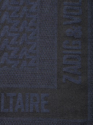 Foulard ZV Initiale Glenn - Grand foulard jacquard monogramme zv.
