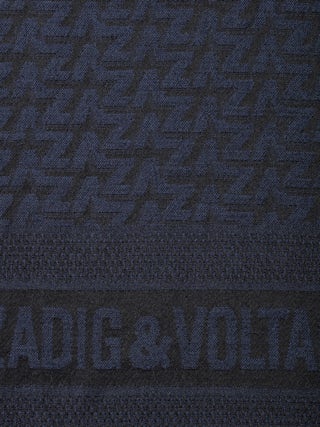 Foulard ZV Initiale Glenn - Grand foulard jacquard monogramme zv.