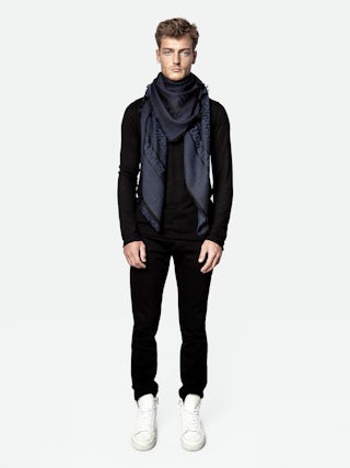 Foulard ZV Initiale Glenn - Grand foulard jacquard monogramme zv.