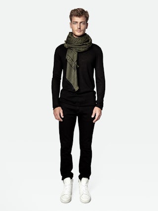 ZV Initiale Glenn Scarf - Large jacquard scarf with ZV monogram.