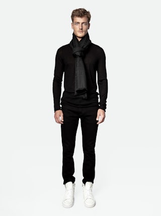 Foulard ZV Initiale Glenn - Grand foulard jacquard monogramme zv.