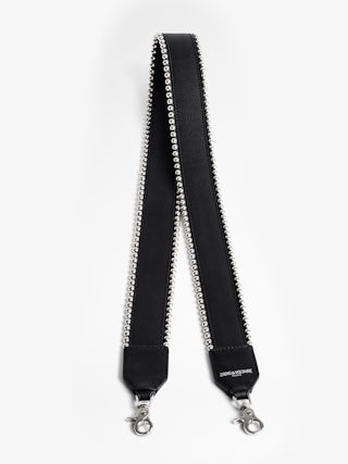 Studs Piping Shoulder Strap - Grained leather shoulder strap with studded edges.