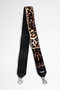 Tracolla Poney Effect - Tracolla per borsa leopardata in pelle