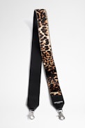 Tracolla Poney Effect - Tracolla per borsa leopardata in pelle