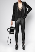 Sac Sunny XS Suede Studs - Petit sac noir femme en cuir suédé agrémenté de clous