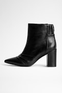 Bottines Glimmer Elastic - Bottines à talons noires en cuir d'agneau
