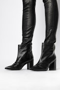 Bottines Glimmer Elastic - Bottines à talons noires en cuir d'agneau