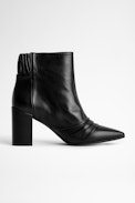 Bottines Glimmer Elastic - Bottines à talons noires en cuir d'agneau