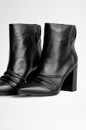 Bottines Glimmer Elastic - Bottines à talons noires en cuir d'agneau