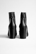 Bottines Glimmer Elastic - Bottines à talons noires en cuir d'agneau
