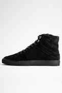 ZV1747 High Flash Suede Sneakers - Zadig&Voltaire men’s black high-top sneakers.
