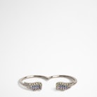 Mila Twist Toi Et Moi Ring - Silver-tone brass two-finger ring with wings