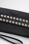 Compagnon Studs Outline Wallet - Women's black grained leather wallet