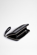 Compagnon Studs Outline Wallet - Women's black grained leather wallet