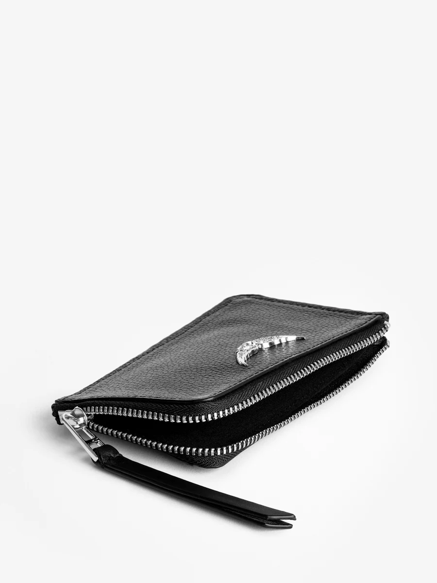Porte-Monnaie En Cuir Pour Femme Kakbrt - Mini Portefeuille Avec Fermeture Éclair - Noir