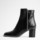Bottines Lena Round Piping - Bottines noires femme à talons