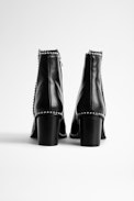 Bottines Lena Round Piping - Bottines noires femme à talons