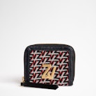 ZV Initiale Le Compact Monogram Coin Purse - Women’s black leather and French jacquard canvas coin purse
