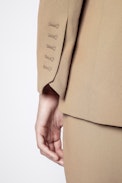 Veste Visko Crepe - Veste de costume beige femme.