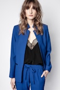 Jacke Volly Crepe - Blaue Damenjacke.