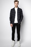 Hemd Stanael Check - Blaues Herrenhemd mit Karomuster.