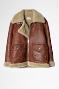 Kain Shearling Jacket - Women’s brown leather jacket.