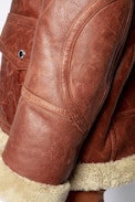 Kain Shearling Jacket - Women’s brown leather jacket.