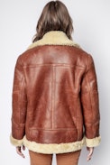 Kain Shearling Jacket - Women’s brown leather jacket.
