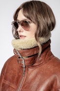 Kain Shearling Jacket - Women’s brown leather jacket.