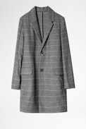 Mantel Marlo Check - Grauer Herrenmantel.