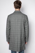 Mantel Marlo Check - Grauer Herrenmantel.