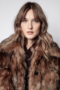 Abrigo May - Abrigo marrón para mujer de pelo sintético.